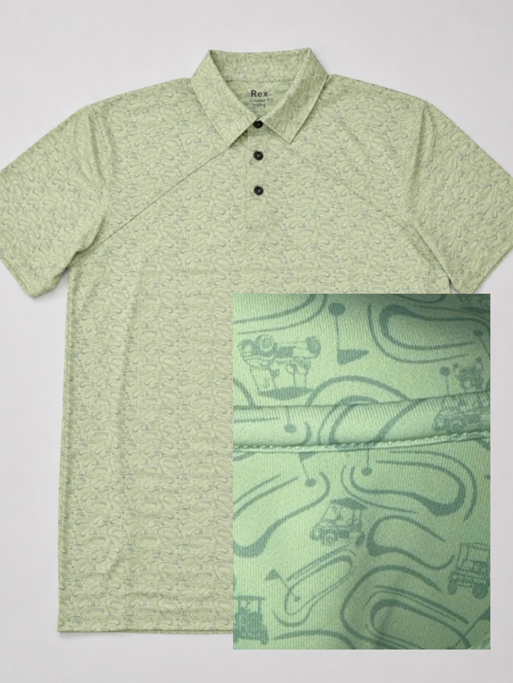 Rex 3xl men’s polo golf print